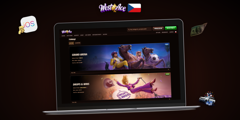 Uvítací balíček Westace Casino: 300 % a 150 free spinů na notebooku