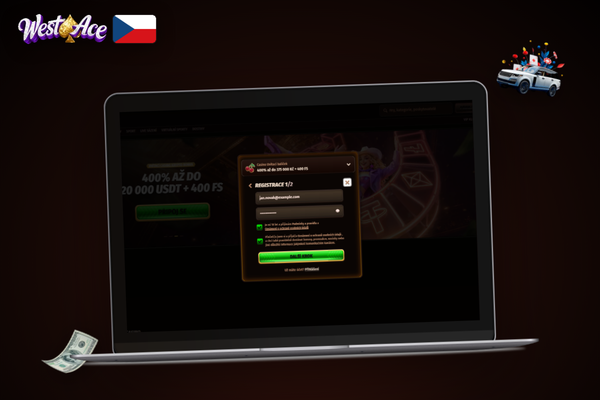 Hráč po vytvoření účtu ve Westace Casino hraje oblíbený slot na notebooku doma