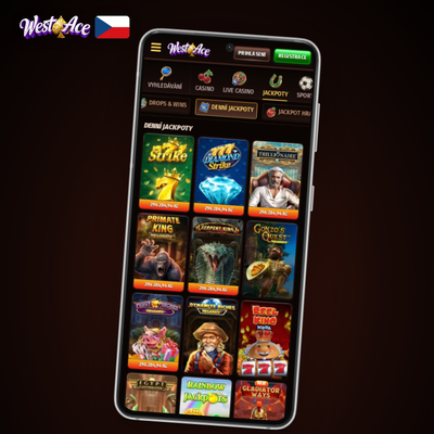 Westace Casino na počítači i mobilu — ikona smartphonu s hracími kartami